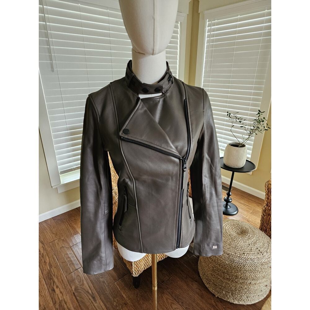 Soia & Kyo Genuine Lambskin Leather Jacket Women's XXS Moto Biker